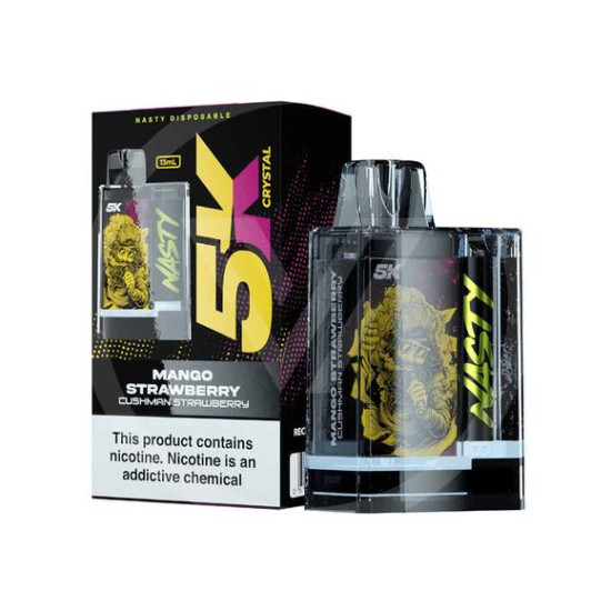 NASTY Crystal Disposable 5000 Puffs mango Strawberry NASTY Crystal Disposable 5000 Puffs mango Strawberry