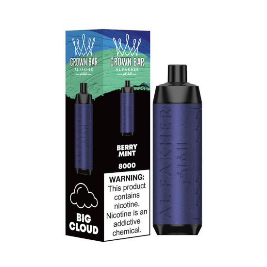 AlFakher Crown Bar 8000 puffs berry Mint AlFakher Crown Bar 8000 puffs berry Mint
