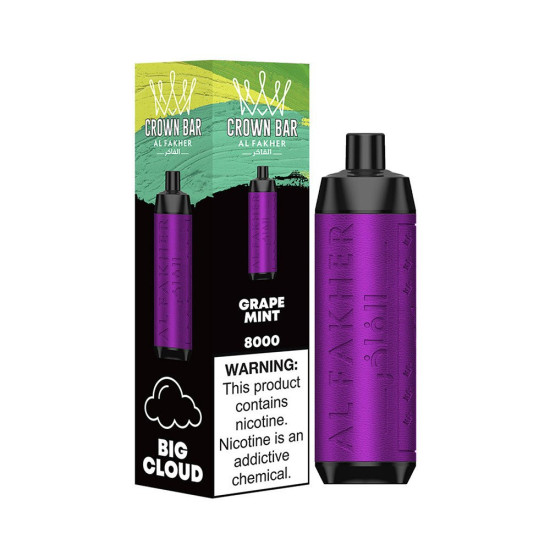 Alfakher Crown Bar 8000 Puffs Grape Mint