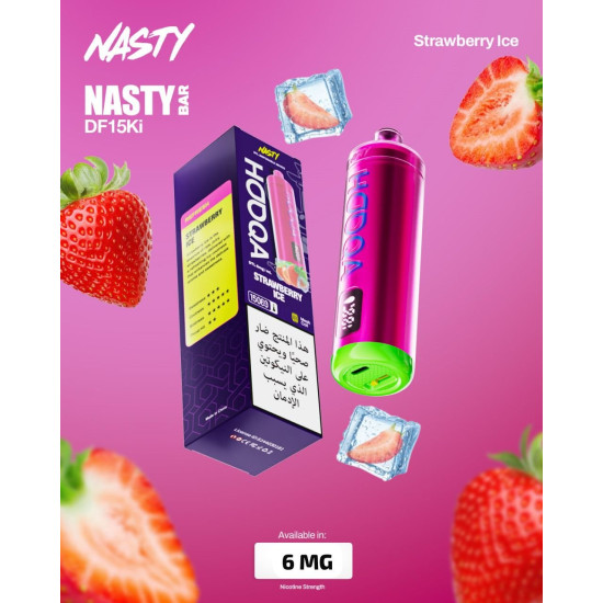 Nasty Hooqa disposable 15000 Puffs Strawberry Ice Nasty Hooqa disposable 15000 Puffs Strawberry Ice