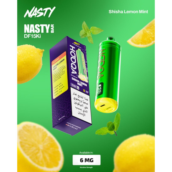 Nasty Hooqa disposable 15000 Puffs Lemon Mint