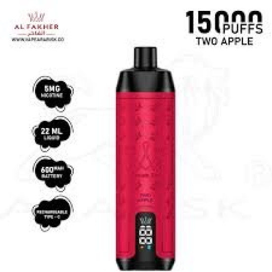 AlFakher Crown Bar 15000 puffs Two Apple AlFakher Crown Bar 15000 puffs Two Apple